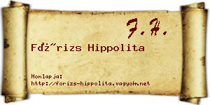 Fórizs Hippolita névjegykártya